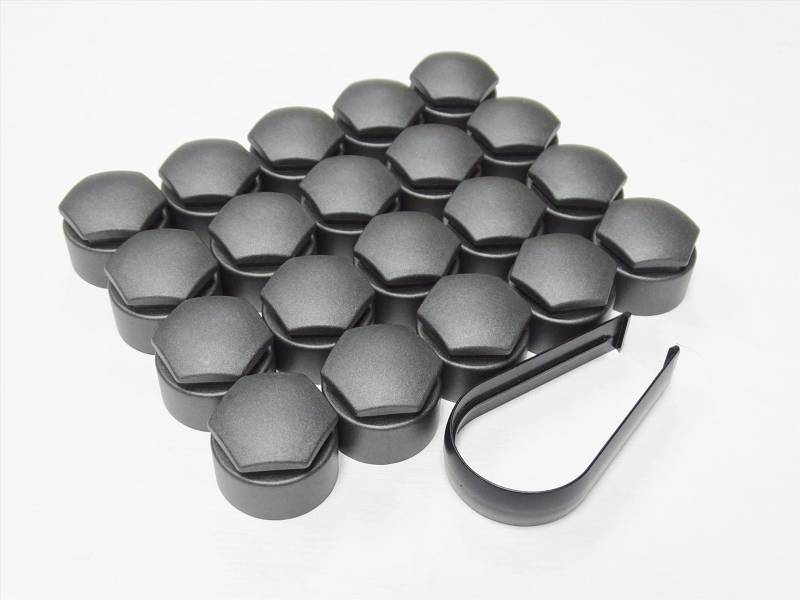 Partsdealers® Runde Radmutterabdeckungen GEMACHT FÜR Audi A1, A3, A4, A5, A6, A7, A8, TT, Q3, Q5, Q7, 17 mm (dunkelgrau matt) von Partsdealers
