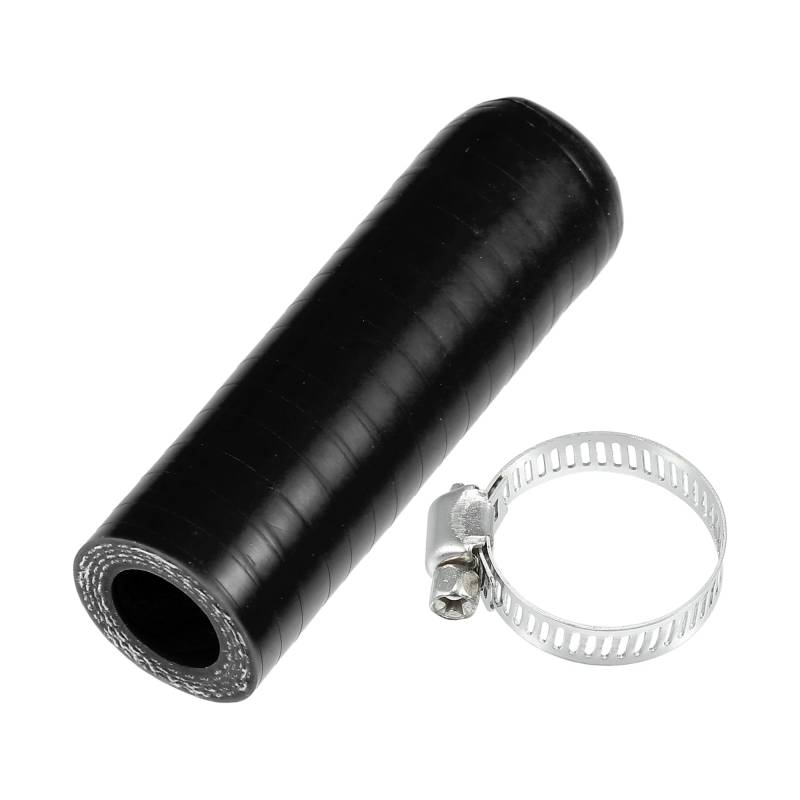 Partuto 1 Satz 16mm 0,63" ID Silikonschlauchkappe Ansaug-Vakuumschlauch-Endstopfen mit Klemme - Auto für Kühlmittel-Heizungsumleitung Vakuum-Wasseranschluss - Silikon Schwarz von Partuto