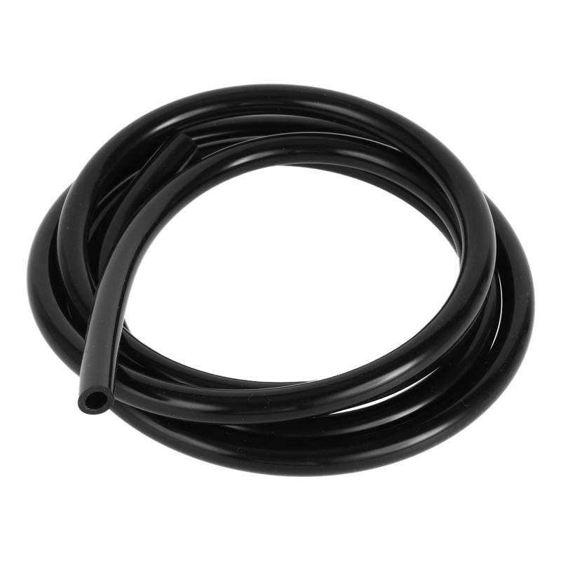 Partuto 1 Stück 130PSI Maximaldruck Universeller Silikonschlauch für Vakuumschläuche für Autos, Hochtemperatursilikonschlauch Schwarz 5,5FT 1/4" 6mm ID 2mm ID 2mm Dicke von Partuto