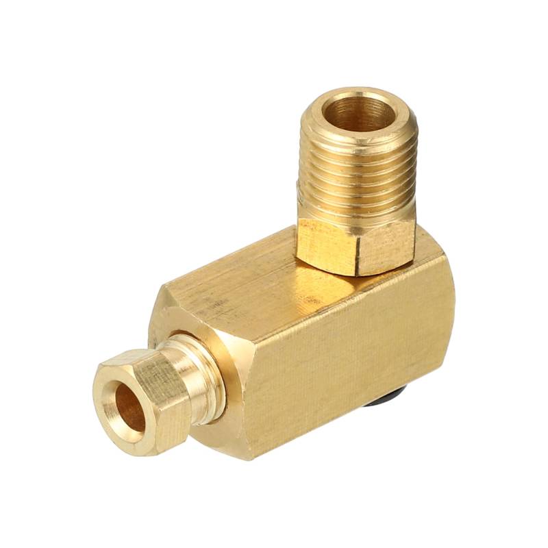 Partuto 1 Stück M10x1 Universal 90 Grad Winkelverschraubung drehbarer Messingverbinder - Autoverbinder Adapter für 4mm - Messing Goldfarben von Partuto
