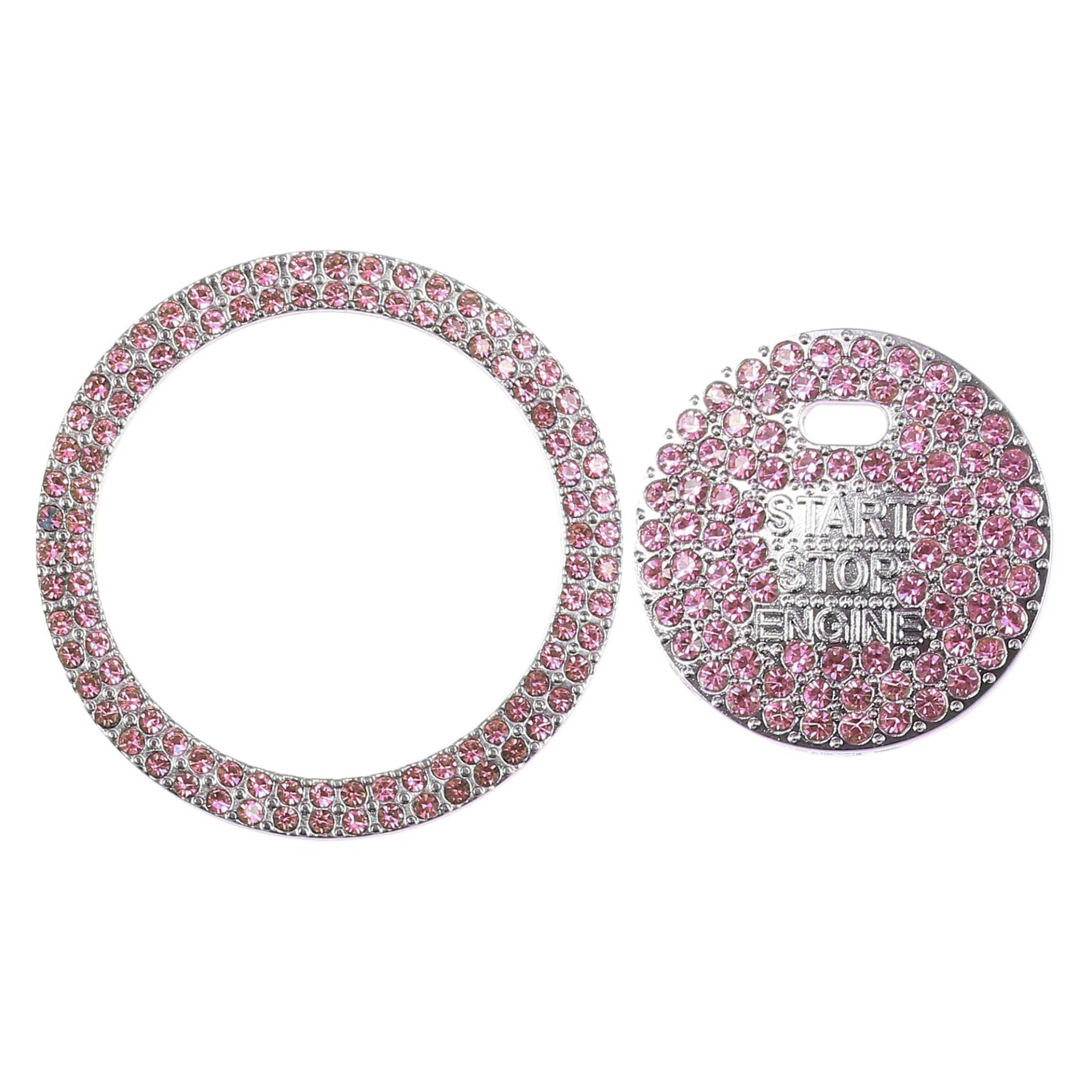 Partuto Universaler Bling Auto Motor Start Stop Knopf Abdeckung, Ein-Klick Startknopf Ring Aufkleber Faux Kristall Strass Zündknopf Verzierung Pink, 1 Set Partuto Universaler Bling Auto Motor Start Stop Knopf Abdeckung, Ein-Klick Startknopf Ring Aufkleber Faux Kristall Strass Zündknopf Verzierung Pink, 1 Set von Partuto