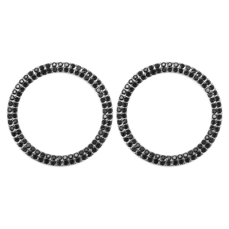 Partuto Universaler Bling Auto Motor Start Stop Knopf Abdeckung, Ein-Klick Startknopf Ring Aufkleber Faux Kristall Strass Zündknopf Verzierung Schwarz, 2 Stück von Partuto