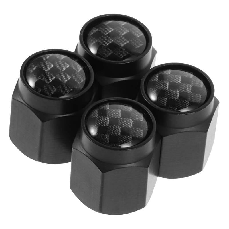 PartyKindom 4 Stücke Reifen Ventilschaftkappen Abdeckungen Carbon Fiber Metall Dekorative Auto Rad Ventilkappen für Auto Reifen Fit von PartyKindom