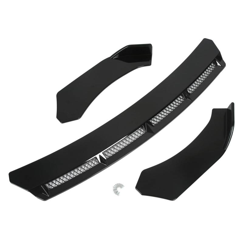 Pasamer Frontstoßstangenlippenspoiler, ABS Universal Frontstoßstange Bodykit Frontstoßstangenlippe Fester Frontspoiler mit Schraube für die Fahrzeugmodifikation(Schwarz) von Pasamer