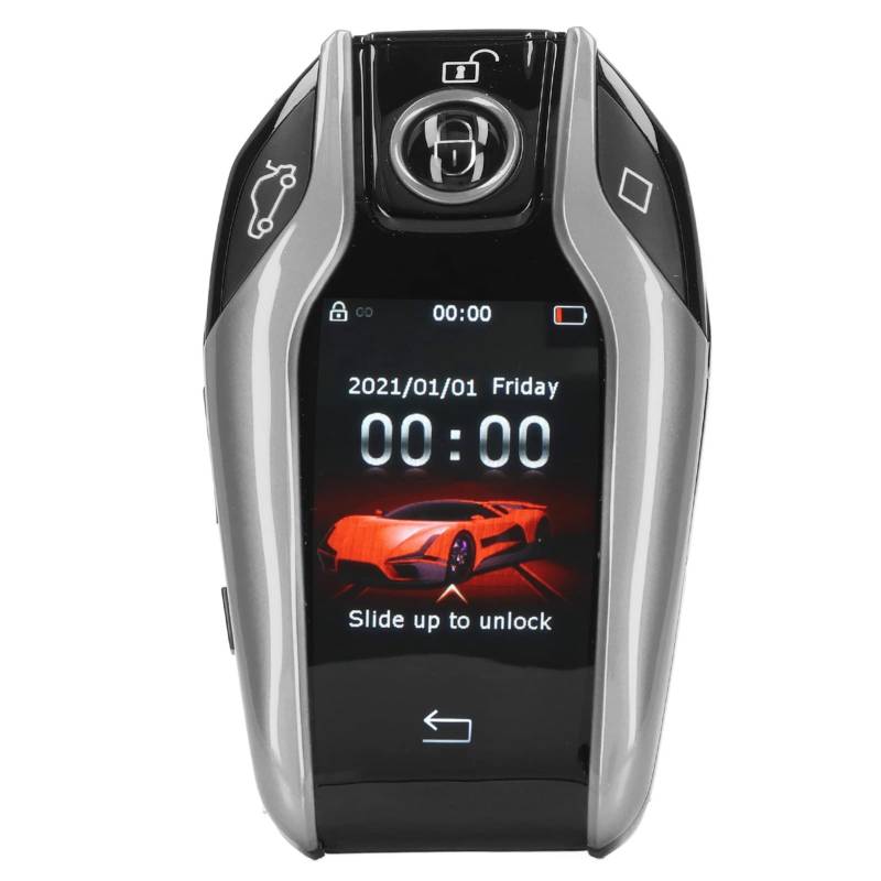 Pasamer Auto-Smart-Key, LCD-Touchscreen, Anti-Lost-FunkschlüSsel FüR Alle Modelle, Motor-Stopp-Taste (Silber) von Pasamer