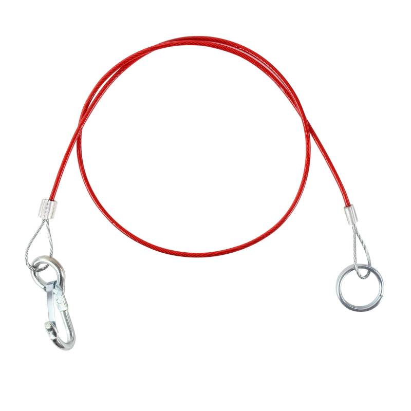 Pat Anhänger Abreisseil Rot 100 cm mit Karabiner und Ring Fangseil von APT