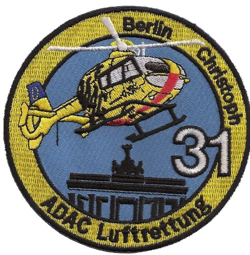 Patch ADAC RTH Christoph 31 Luftrettung Helikopter Aufnäher Abzeichen von Patch