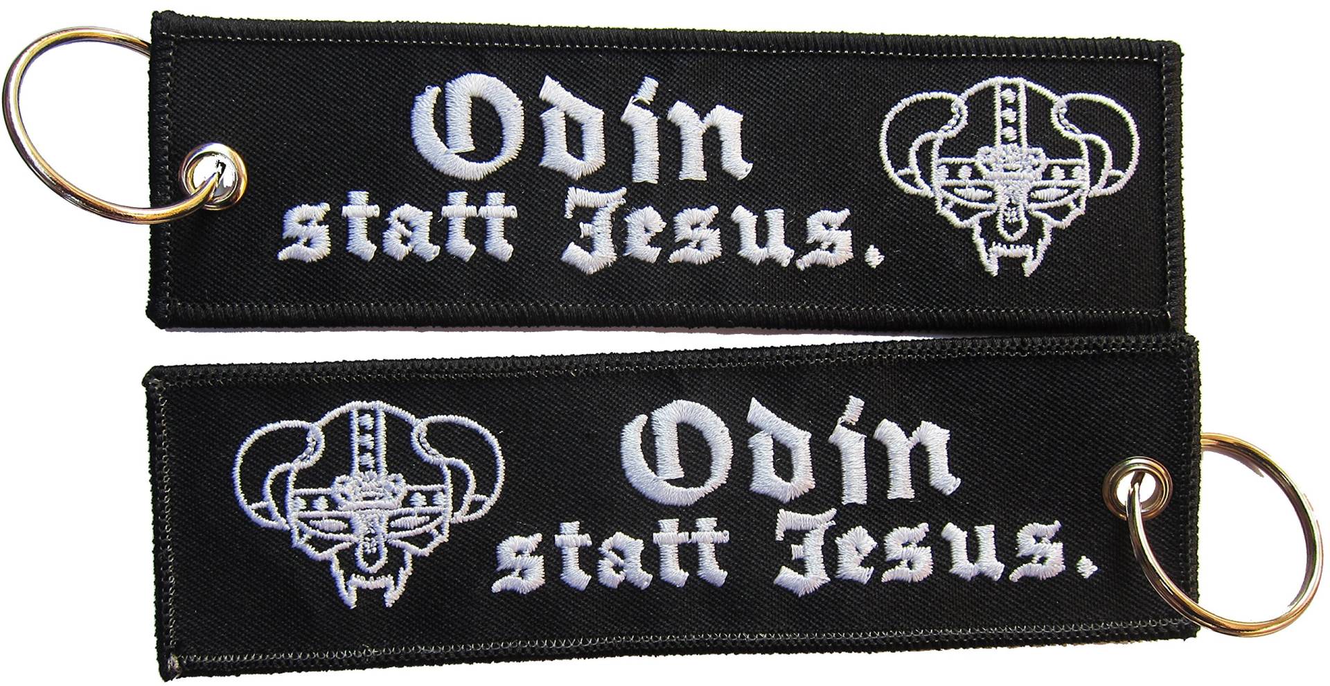 Odin statt Jesus Wickinger Helm gestickter Schlüsselanhänger Key Chain Patch von Patch