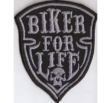 Biker for Life Totenkopf Racingbike Wappen Patch MC Patch Bones Aufnäher von Patch