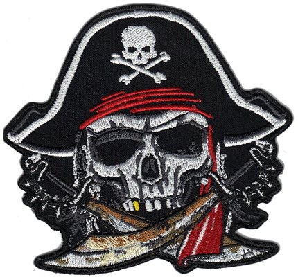 Pirat Piratenkopf Head Swords Schwerter Skullhead Biker Aufnäher Aufbügler von Patch