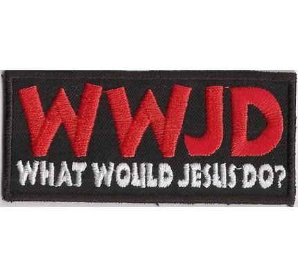 WWJD What Would Jesus Do, Christian Chrstlicher Patch Aufnäher von Patch
