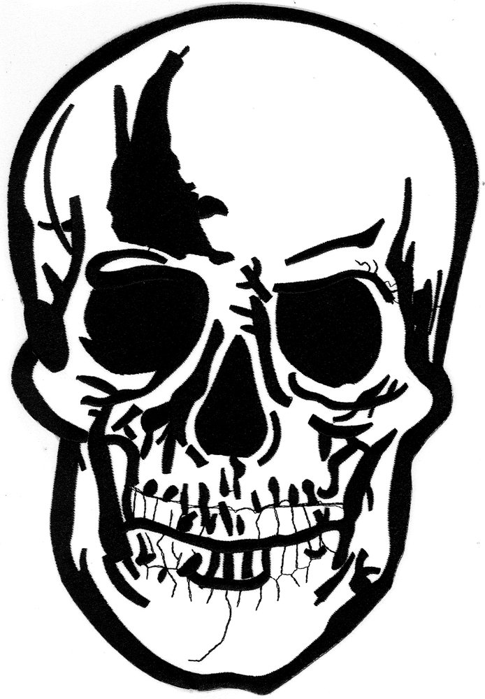 XXL Totenkopf Scarface Skelett Piraten Heavy Metal Biker Rocker Aufnäher BACKPATCH von Patch