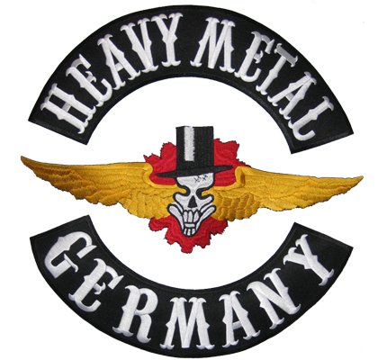 XXXL 3er Set Heavy Metal & SkullWing & Germany Backpatch Rocker Patch Aufnäher von Patch
