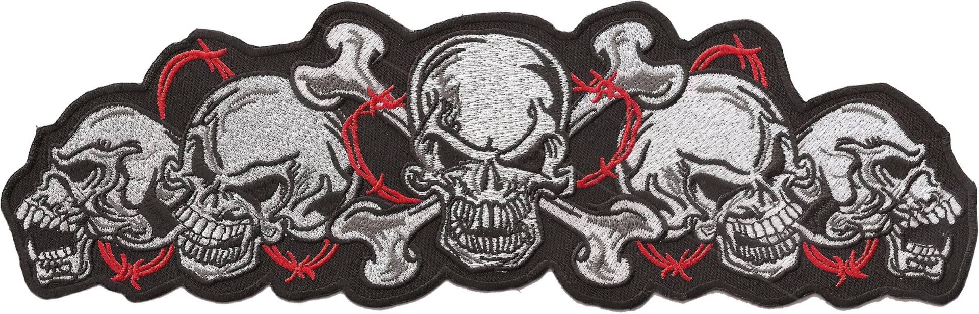 XXXL Totenkopf Skullhead Cross Bones Biker Backpatch Aufnäher Aufbügler von Patch