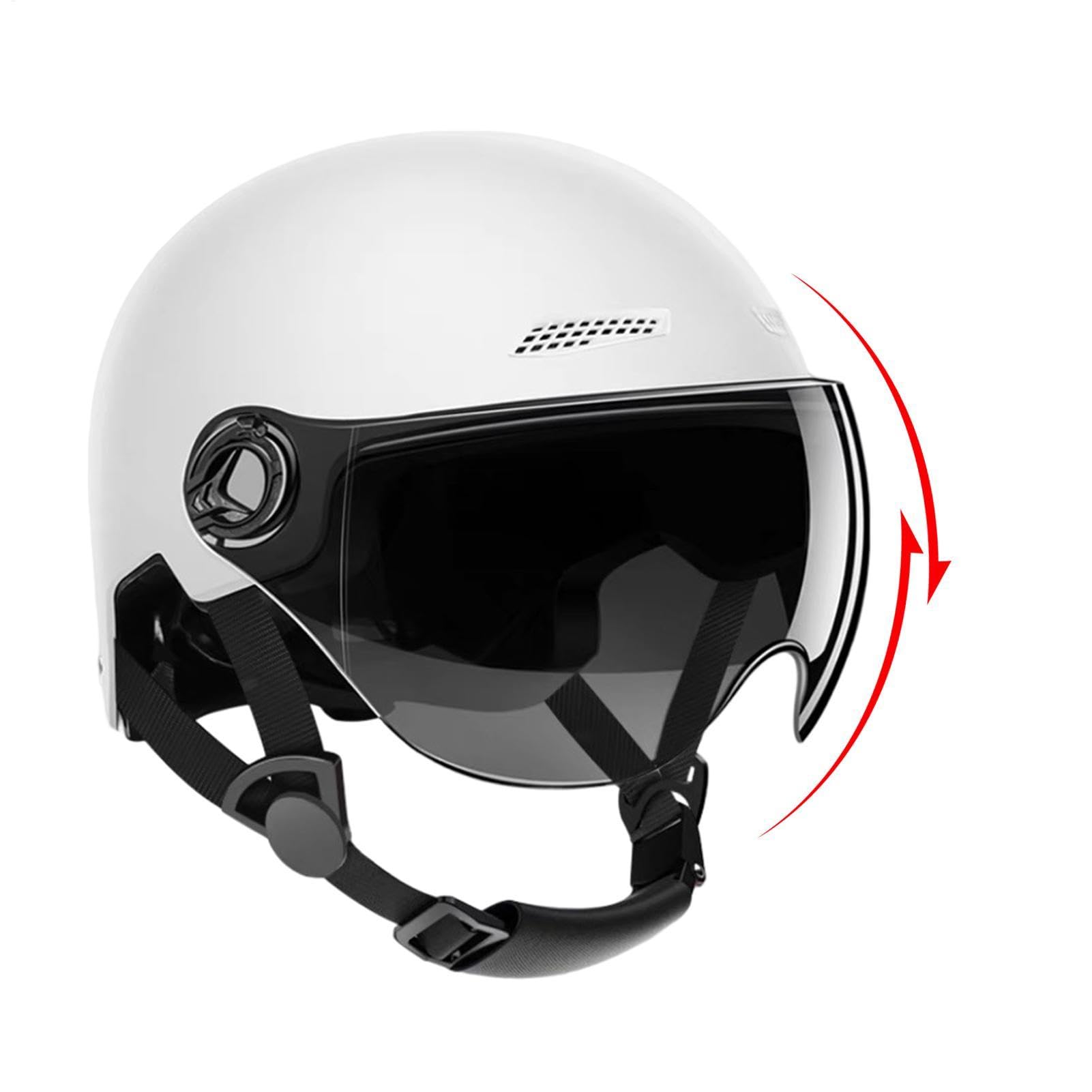Motorradhelm Erwachsene, Jethelm Mit Visier, Multifunktional Offener Helm Motorrad, Maximale Verkehrssicherheit, Robust & Komfortabel, Ideal Für Motoroller, Cruiser Chopper Moped Scooter Motorradhelm Erwachsene, Jethelm Mit Visier, Multifunktional Offener Helm Motorrad, Maximale Verkehrssicherheit, Robust & Komfortabel, Ideal Für Motoroller, Cruiser Chopper Moped Scooter von Patifirst