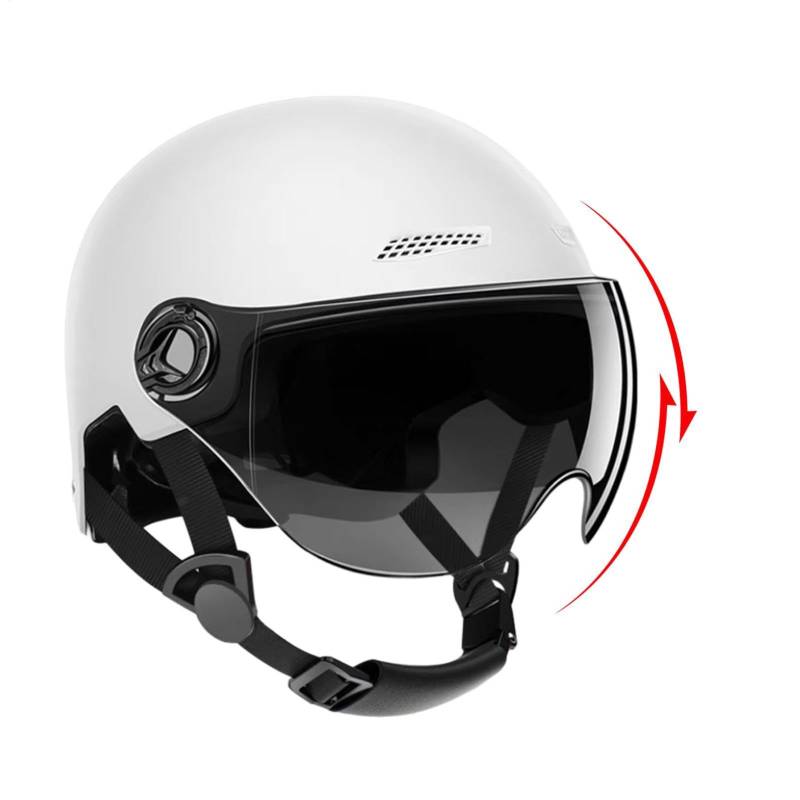 Motorradhelm Erwachsene, Jethelm Mit Visier, Multifunktional Offener Helm Motorrad, Maximale Verkehrssicherheit, Robust & Komfortabel, Ideal Für Motoroller, Cruiser Chopper Moped Scooter von Patifirst
