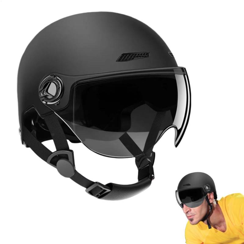 Motorradhelm Erwachsene, Jethelm Mit Visier, Multifunktional Offener Helm Motorrad, Maximale Verkehrssicherheit, Robust & Komfortabel, Ideal Für Motoroller, Cruiser Chopper Moped Scooter von Patifirst