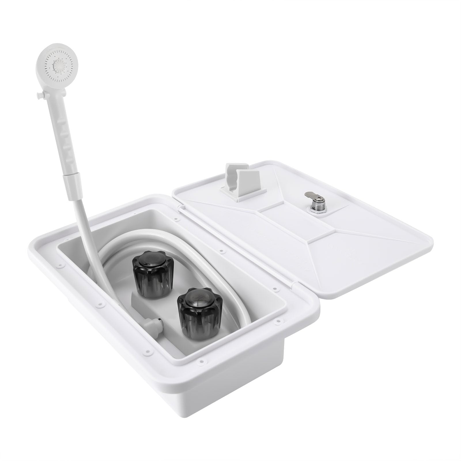 RV AußEndusche Box mit mit Sicherheitsschloss RV Dusche,Eingebettet/Wandmontage Montage,Deckels Größe 27.6 * 22cm, Boote Duschbox Kit Wohnmobilduschen AußEndusche Camping Dusche,Schwarz/Weiß (Weiß) RV AußEndusche Box mit mit Sicherheitsschloss RV Dusche,Eingebettet/Wandmontage Montage,Deckels Größe 27.6 * 22cm, Boote Duschbox Kit Wohnmobilduschen AußEndusche Camping Dusche,Schwarz/Weiß (Weiß) von PattenlLevi