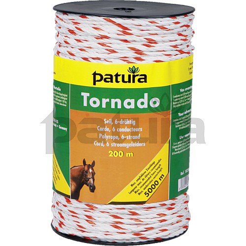 Patura Tornado Seil, 500 m Rolle, weiss-orange 5 Niro 0,20 mm, 1 Cu 0,30 mm Patura Tornado Seil, 500 m Rolle, weiss-orange 5 Niro 0,20 mm, 1 Cu 0,30 mm von Patura