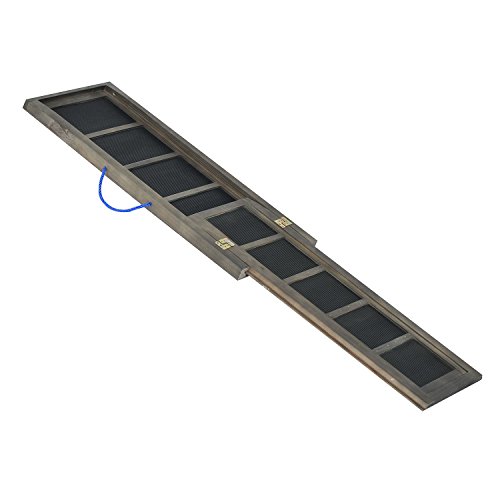 PawHut Hunderampe Haustierrampe Einstiegshilfe Hundetreppe 165cm Klappbar Tannenholz von PawHut