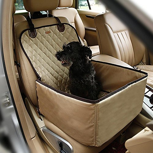Pawaca 2-in-1 Hund Autositz, Hund Sitzbezug Pet Booster Carrier, Weich Wasserdicht & Rutschfester Backing Design für Alle Autos, Trucks & SUVs von Pawaca