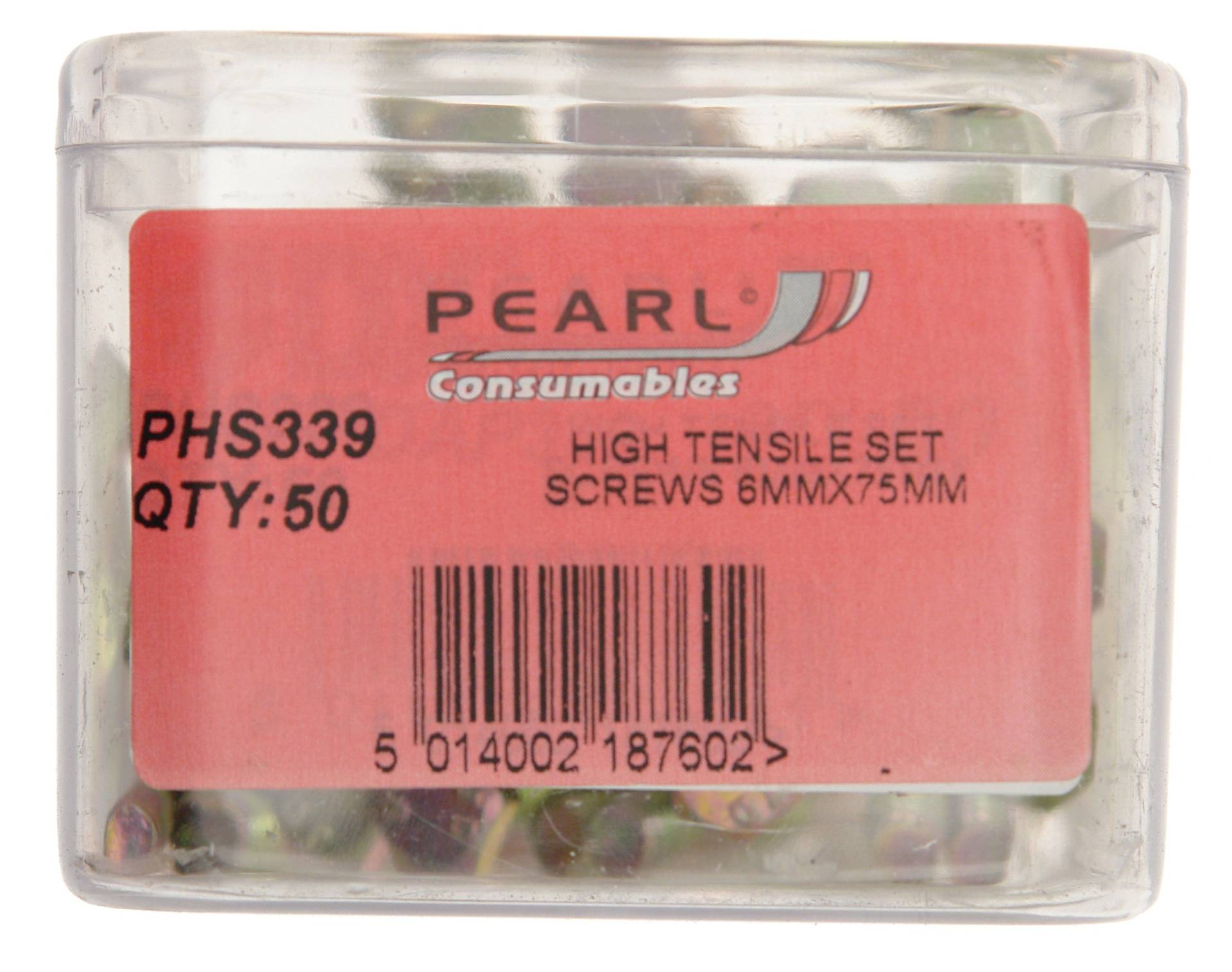 Pearl PHS339 Hochfeste Schrauben, 6 x 75 mm, 50 Stück von Pearl Automotive
