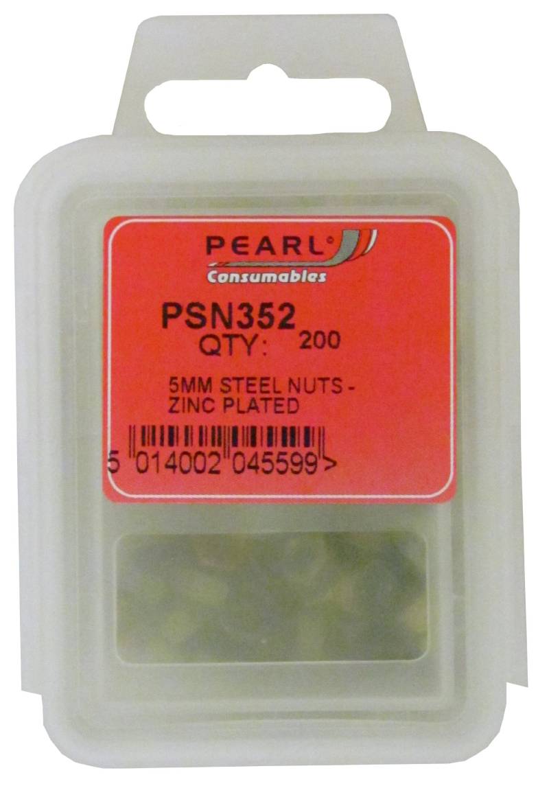 Pearl PSN352 Muttern aus Stahl, M5, 200 Stück von Pearl Automotive