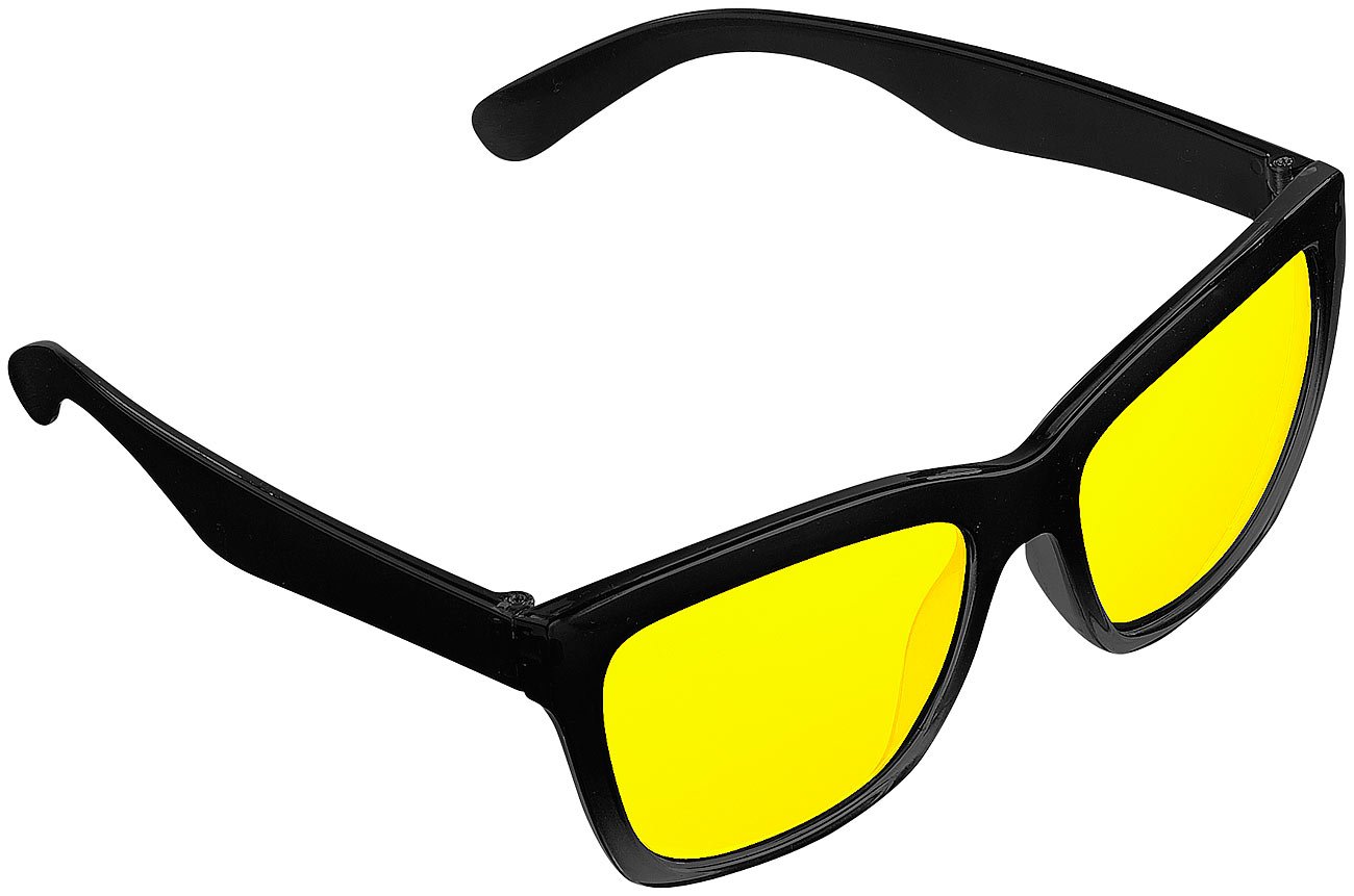 PEARL Nachtsichtbrille: Kontrastverstärkende Nachtsicht-Brille Night Vision im Retro-Look (Nachtsichtbrille Auto, Brille Nacht, Schutzbrille) von PEARL