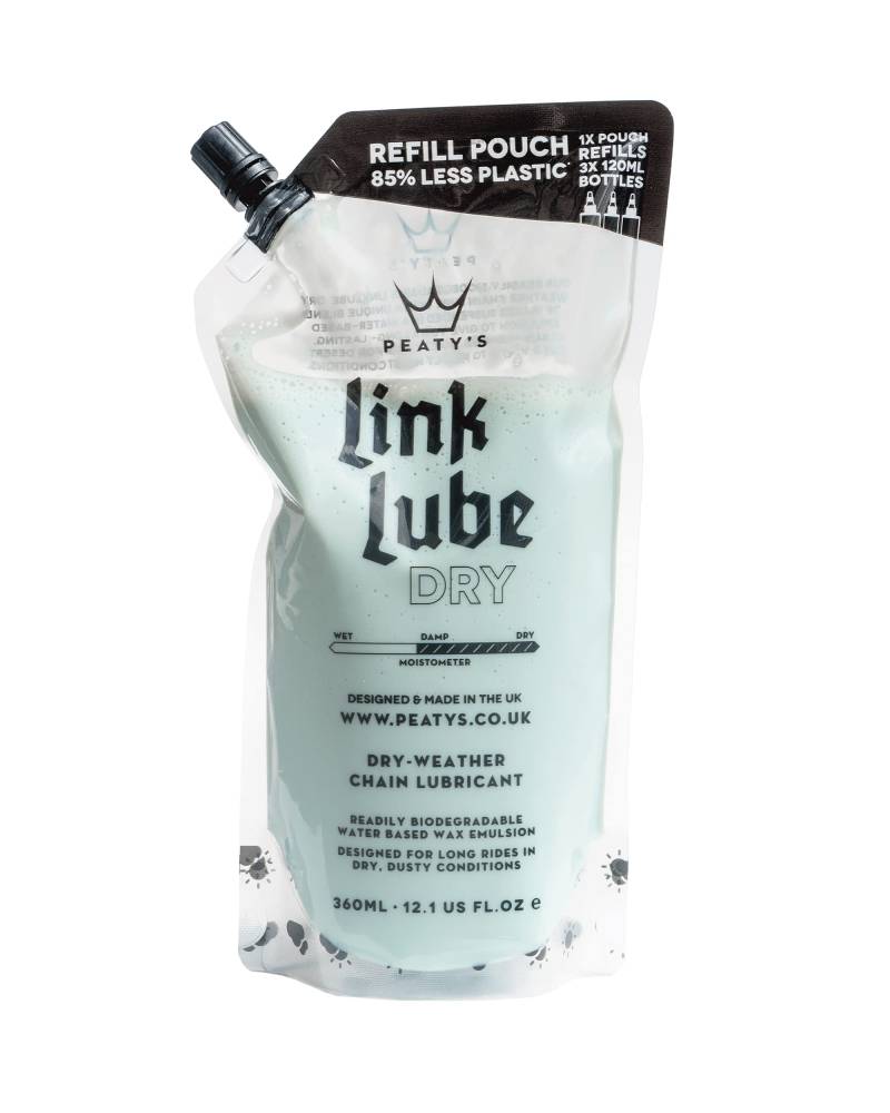 Peaty's Link Lube Nachfüllpack für trockene Bedingungen, Nachfüllbeutel, 360 ml von Peaty's
