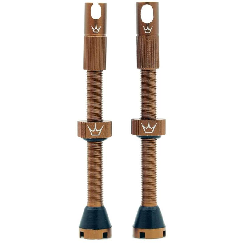 Peaty's X Chris King MK2 Tubeless Ventil Presta - Integrierter Speichenschlüssel & Ventilkernentfernungskappen, Mountainbike, Rennrad Fahrrad Reifen, Kompatibel einfügen, 7075 Aluminium - 60mm Bourbon von Peaty's