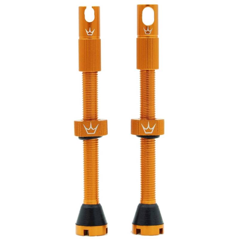 Peaty's X Chris King MK2 Tubeless Ventil Presta - Integrierter Speichenschlüssel & Ventilkernentfernungskappen, Mountainbike, Rennrad Fahrrad Reifen, Kompatibel einfügen, 7075 Aluminium - 60mm Orange von Peaty's
