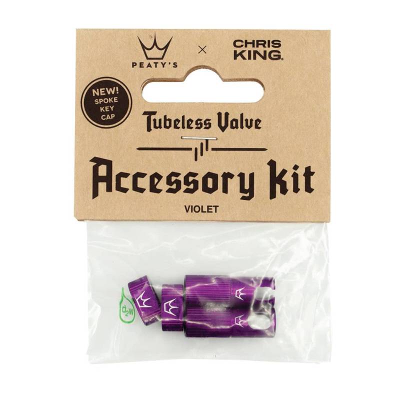 Peatys Zubehör Set für Tubeless Ventile, Violett von Peaty's