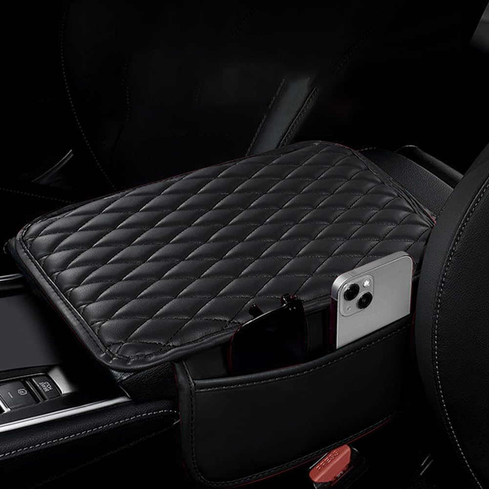 Armlehnen Polster Auto, Microfiber Leder Auto Armlehnen Polster mit 2 Autositz Organizer Aufbewahrungstaschen, Leder Armlehnenkissen für Autos, Auto Armlehnen Auflage, für die meisten Fahrzeuge Armlehnen Polster Auto, Microfiber Leder Auto Armlehnen Polster mit 2 Autositz Organizer Aufbewahrungstaschen, Leder Armlehnenkissen für Autos, Auto Armlehnen Auflage, für die meisten Fahrzeuge von Peelanmall