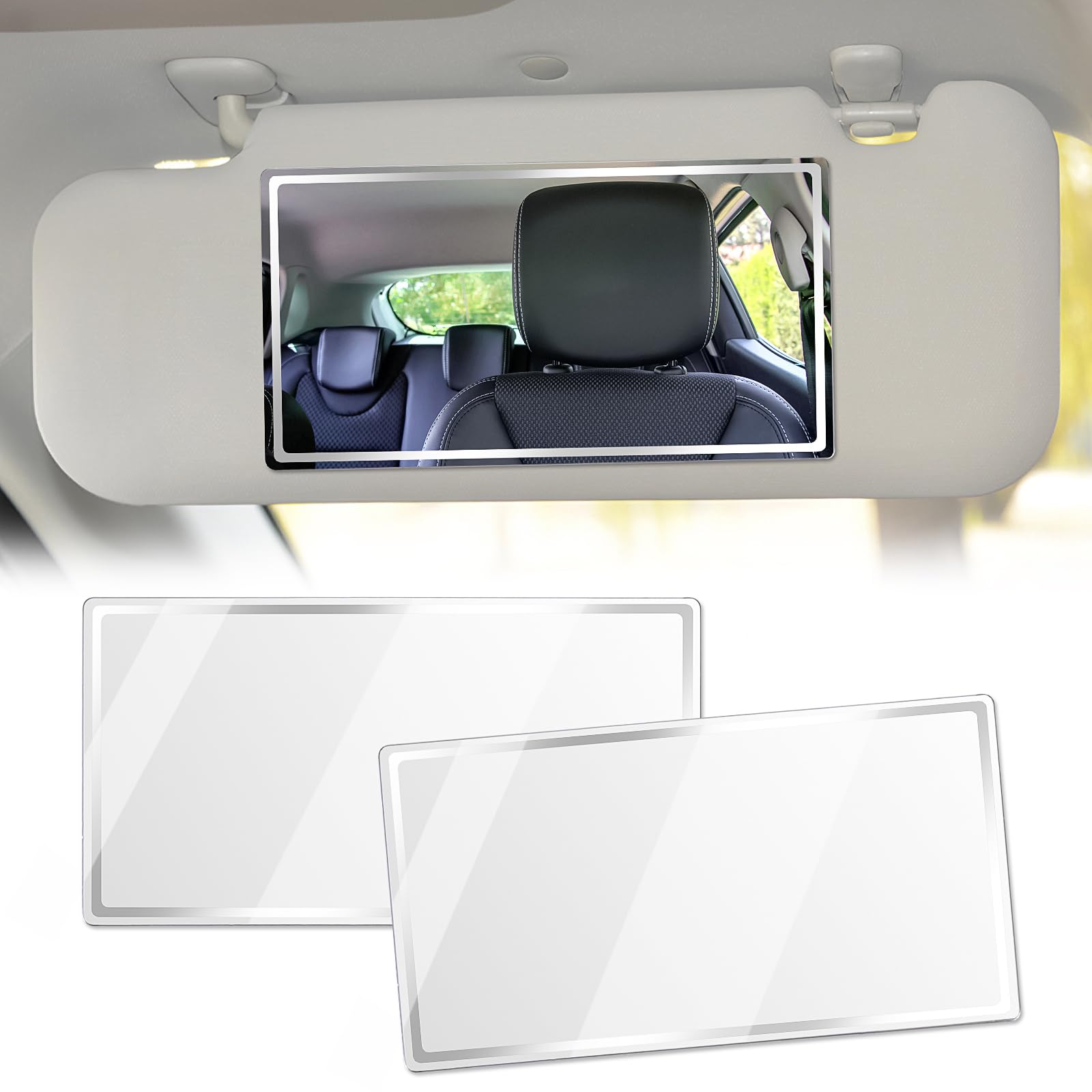 Peevisap 2 Stück Auto Spiegel 15×8 cm, Sonnenblende Spiegel, Auto Kosmetikspiegel, Spiegel Für Auto, Spiegel Sonnenblende Auto, Für Auto Sonnenblende Autositzlehne von Peevisap