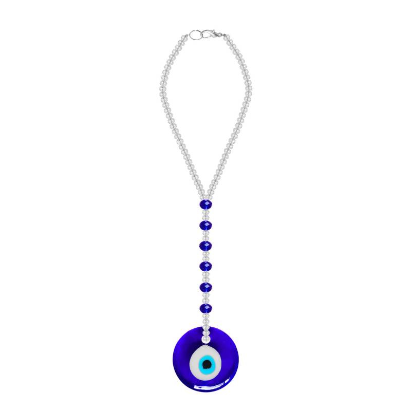 Evil Eye Autozubehör für Frauen und Männer,Evil Eye Car Hanging Charms Ornament,Crystal Hanging Car Ornament für Rückspiegel (rund) von Peili