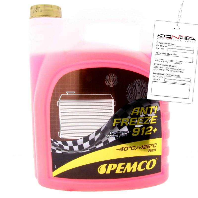 10 Liter PEMCO Antifreeze 912+ Kühler Frostschutz bis -40C rosa rot violett von Pemco