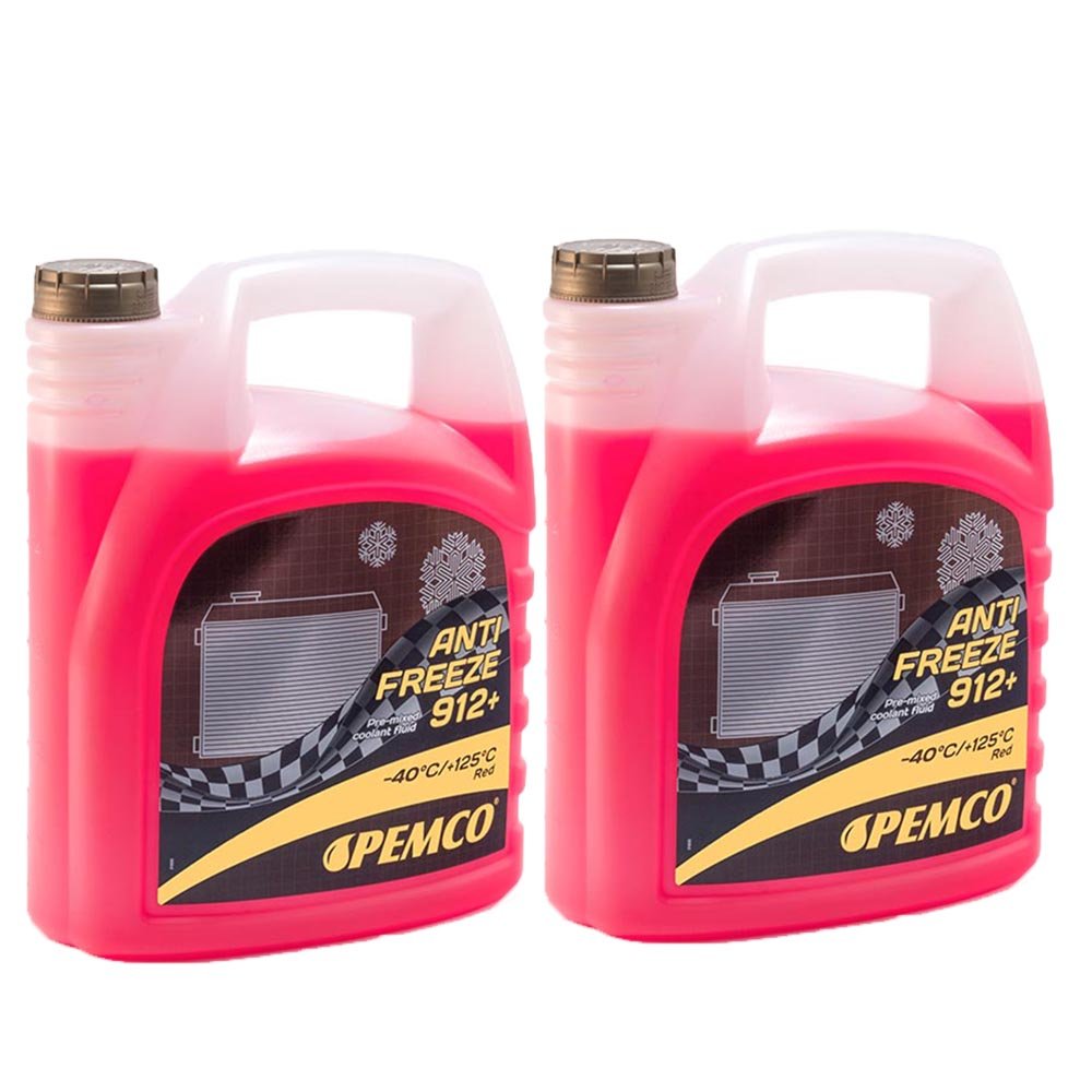 Pemco 2 x 5L Antifreeze 912+ (-40) / Kühlerfrostschutz Fertiggemisch G12+ Rot von Pemco