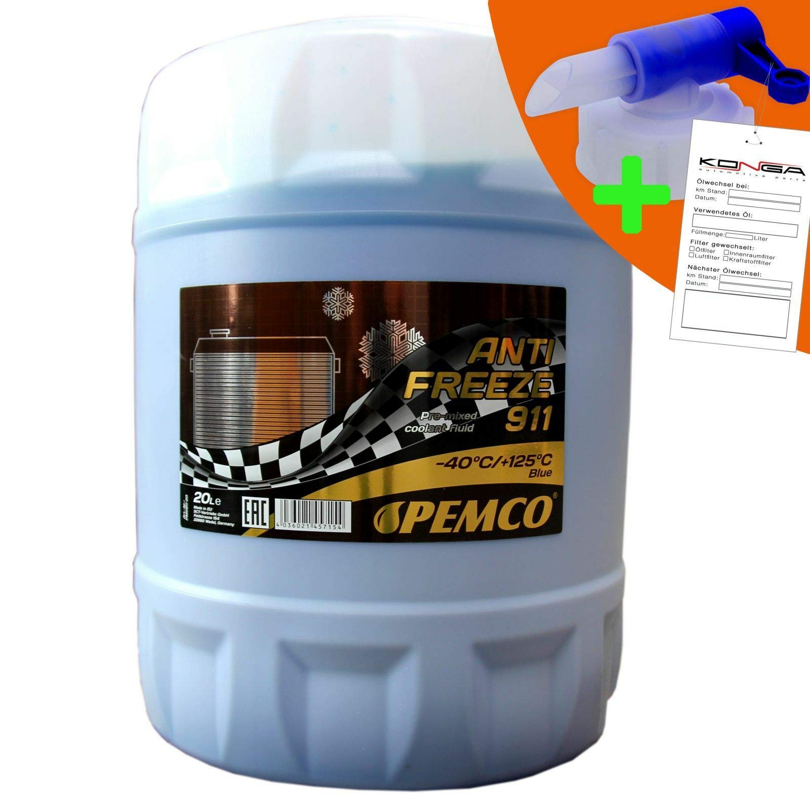 20 Liter PEMCO ANTIFREEZE 911-40C Kühlerfrostschutz für G11, blau + Ablasshahn 20 Liter PEMCO ANTIFREEZE 911-40C Kühlerfrostschutz für G11, blau + Ablasshahn von Pemco