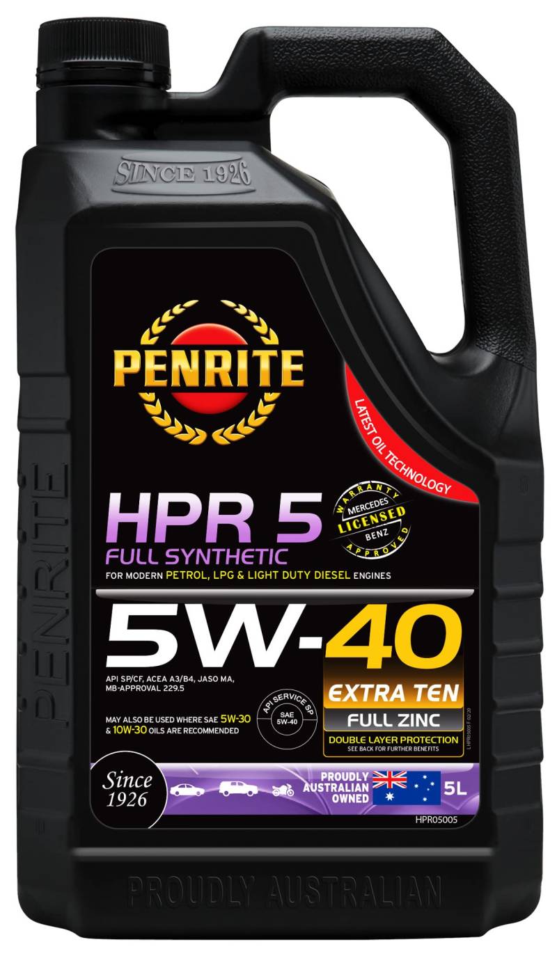 PENRITE HPR5 Motoröl 5w40 Vollsynthetisches Professionelles Markenmotoröl | Hochwertiges Motoröl Für Moderne Benzin, Diesel Und LPG Motoren von Penrite