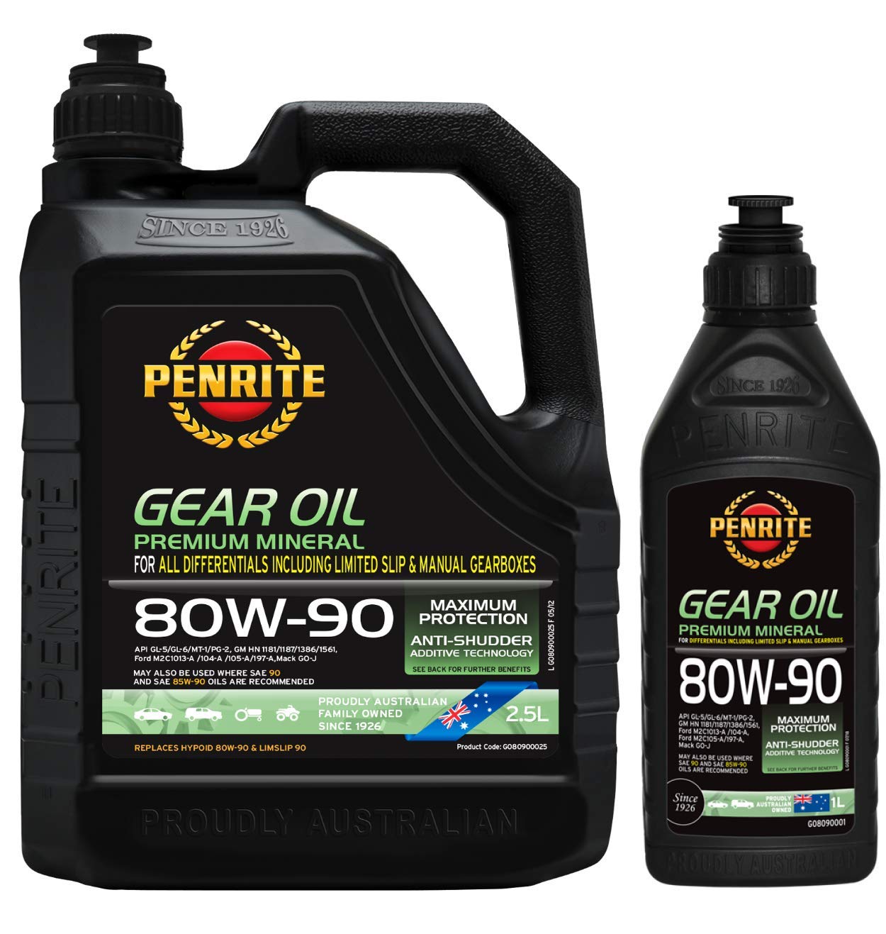 Penrite Getriebeöl 80w90 Premium Mineral API GL-5/6 MT-1 3,5 Liter von Penrite