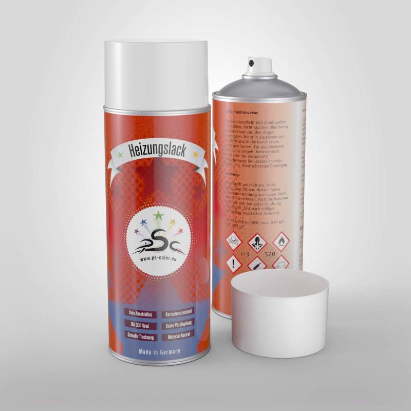 2 x Heizkörperlack Spray Eisengrau 400 ml RAL 7011 hitzebeständig-Heizkörper-Ofen-Radiator-hitzebeständig-bis 300 Grad- nachfärben von Penta Star Color