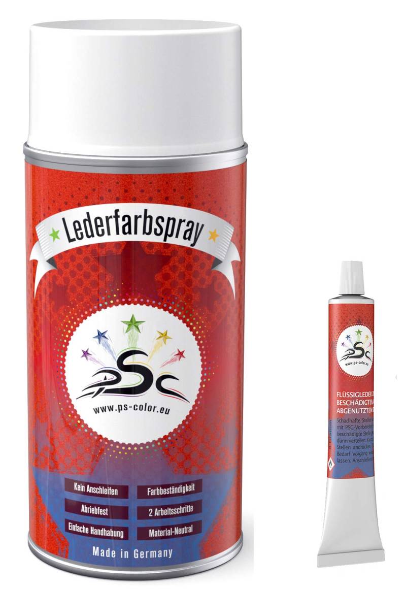 Set 2 : 150ml Lederfarbe Spray Beige RAL 1001 & PSC Flüssigleder 8gr Tube zum färben und Restaurieren von Ledersitzen, Lederschuhen & Anderen Lederartikeln von Penta Star Color