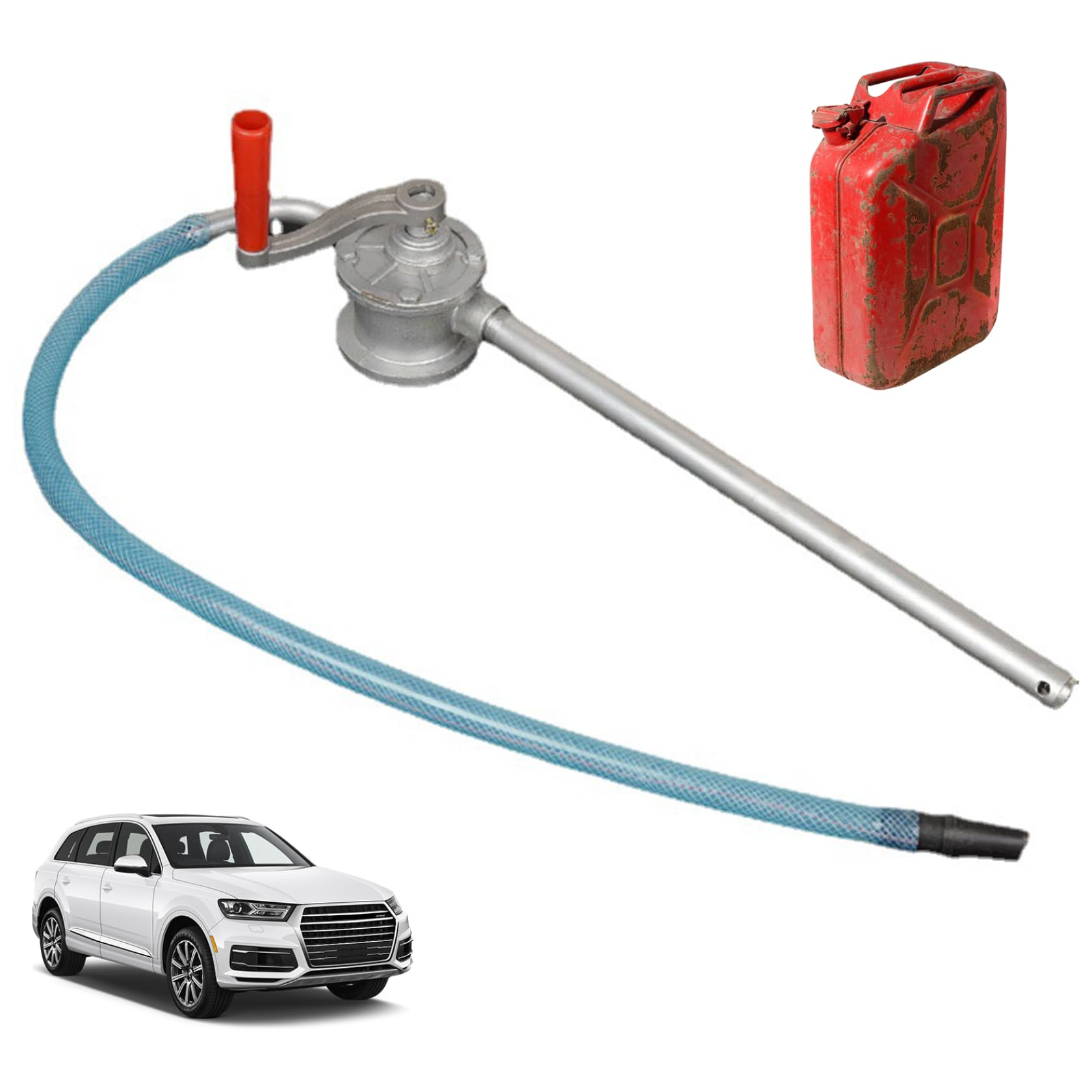 Kraftstoffpumpe, manuelle Kraftstoffübertragungspumpe mit Handkurbel -Aluminiumlegierungstransfer mit 14 Einlass und 29 Auslassschlauch und Leckdosen Anodierung für Automobile Kraftstoffpumpe, manuelle Kraftstoffübertragungspumpe mit Handkurbel -Aluminiumlegierungstransfer mit 14 Einlass und 29 Auslassschlauch und Leckdosen Anodierung für Automobile von Peosaard