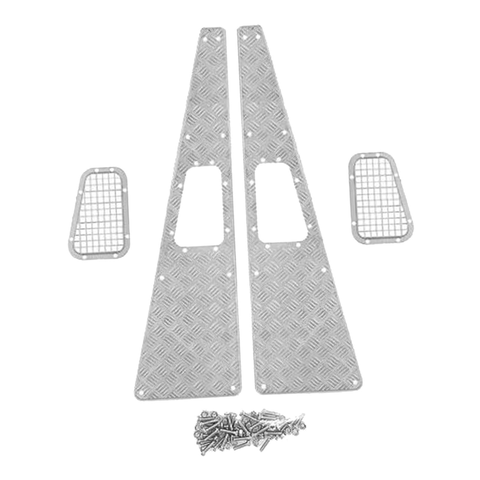 Perfeclan Anti-Skid-Plattenhaube-Dekorations-Zubehör RC-Upgrade Teil Einnahme Kühlergrill Trimmdekoration für Verteidiger 1/10 RC Crawler, Silber Perfeclan Anti-Skid-Plattenhaube-Dekorations-Zubehör RC-Upgrade Teil Einnahme Kühlergrill Trimmdekoration für Verteidiger 1/10 RC Crawler, Silber von Perfeclan