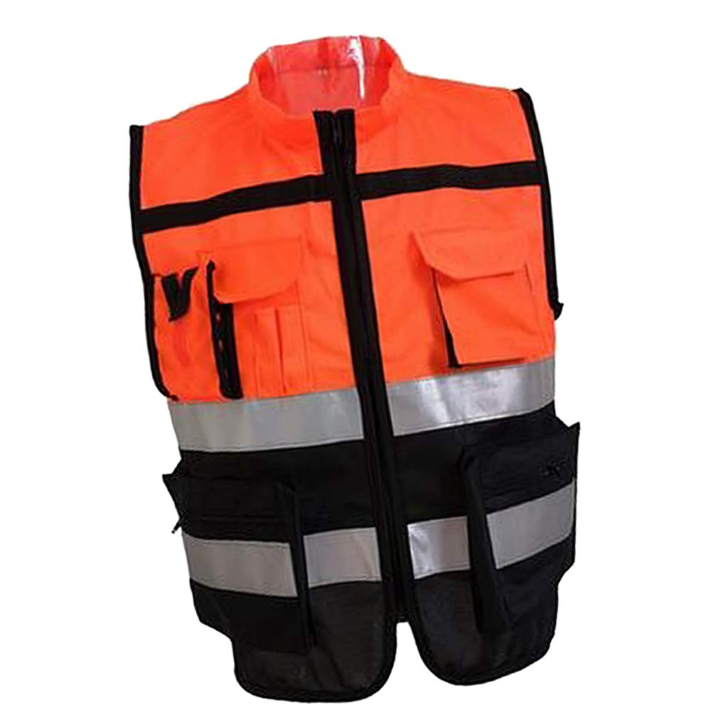 Perfeclan Warnwesten Sicherheitsweste Auto Pannenweste mit Reflektierende Streifen, Weich und gemütlich, Orange Schwarz, L 170 Perfeclan Warnwesten Sicherheitsweste Auto Pannenweste mit Reflektierende Streifen, Weich und gemütlich, Orange Schwarz, L 170 von Perfeclan