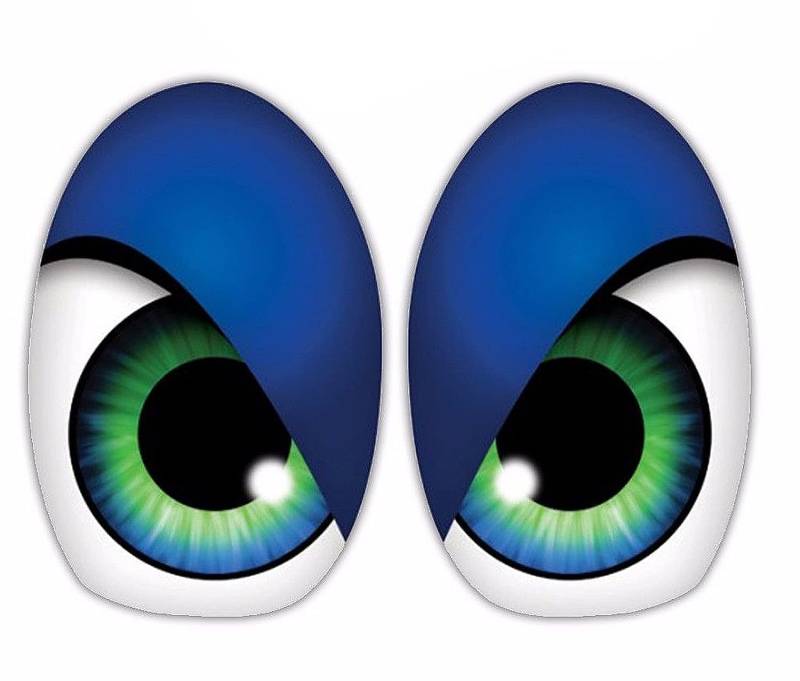 20cm Augen-Paar Hochwertiger Kühlschrank-Auto-Aufkleber-Sticker Decal UV&Waschanlagenfest böse Augen blau B75 Kinder-Zimmer-Schrank-Deko von Perfect Sticker
