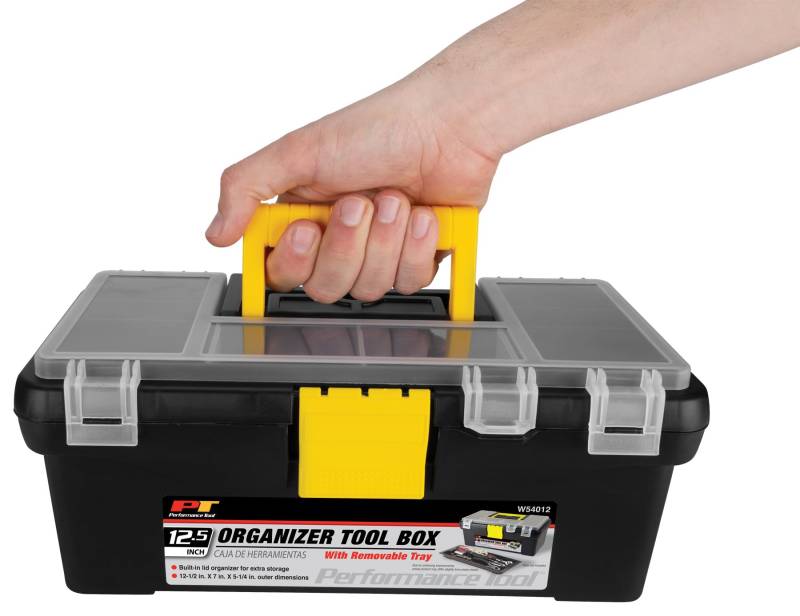 Performance Tool W54012 Robuster Werkzeugkoffer aus Kunststoff für Werkstätten und Garagen, schwarz, 32,5 cm von PERFORMANCE TOOL
