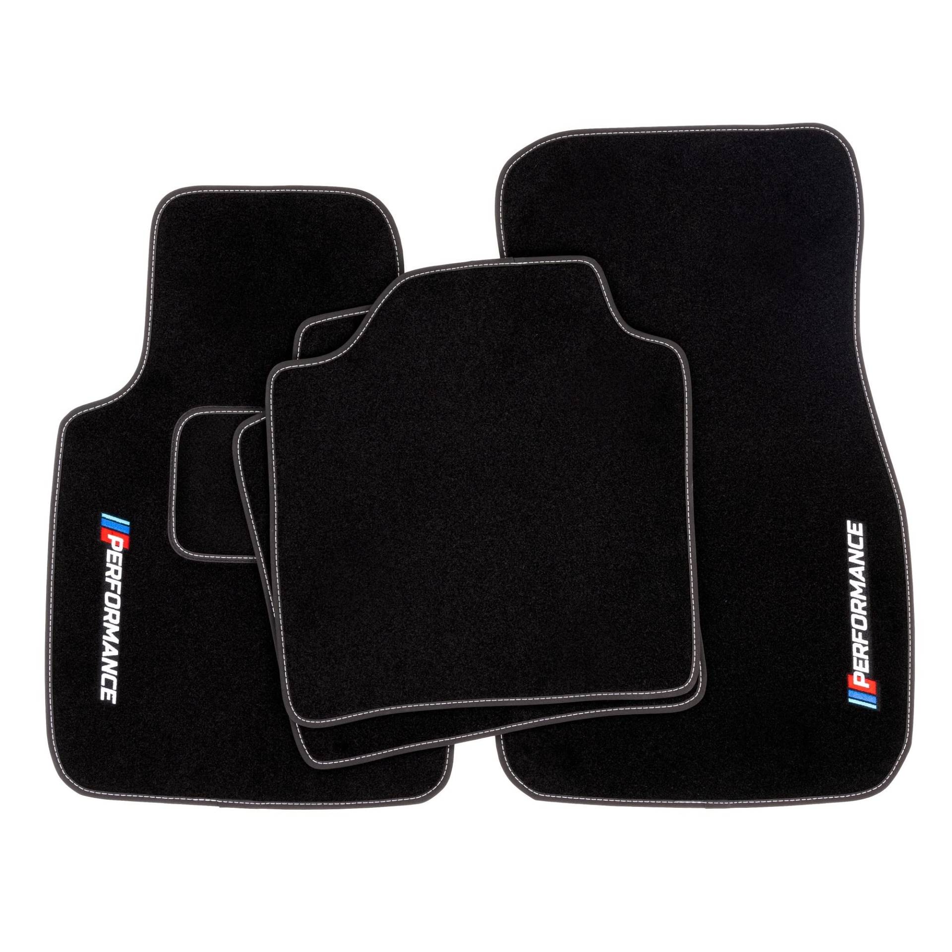 PERFORMANCE Personalisierte Velours-Fußmatten für BMW 3er F34 ab 2013 - Personalisierte, Matt, Weiß - halten Sie Ihr Auto sauber und komfortabel mit unseren Fußmatten von PERFORMANCE