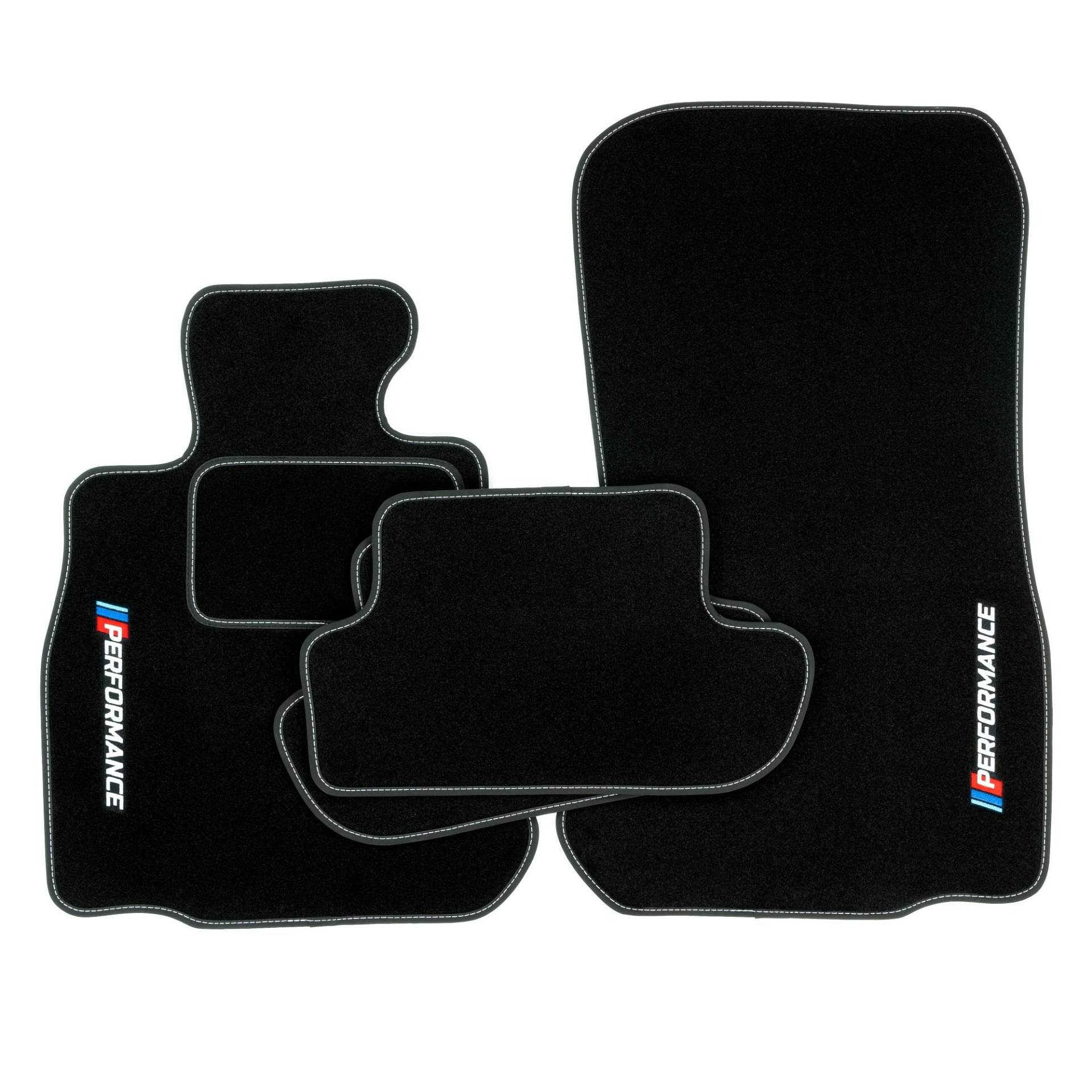 PERFORMANCE Personalisierte Velours-Fußmatten für BMW 6er F13 ab 2011 - Personalisierte, Matt, Weiß - halten Sie Ihr Auto sauber und komfortabel mit unseren Fußmatten von PERFORMANCE