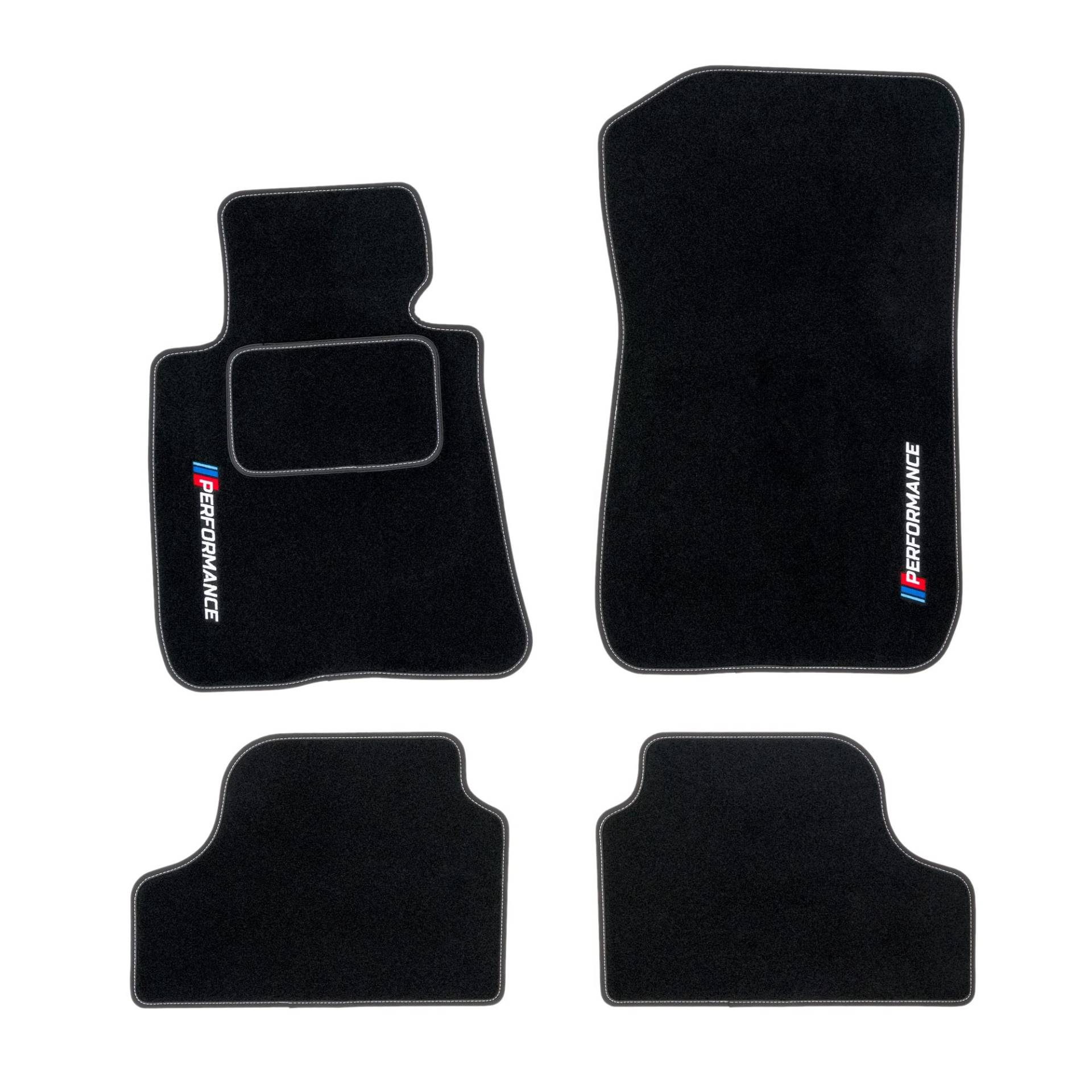 PERFORMANCE Personalisierte Velours-Fußmatten für BMW 4er E93 2008-2013 - Personalisierte, Matt, Weiß - halten Sie Ihr Auto sauber und komfortabel mit unseren Fußmatten von PERFORMANCE